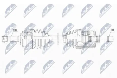 ПІВВІСЬ | CITROEN JUMPY 2.0HDI 122KM/150KM 16-, SPACETOURER 2.0HDI 150KM 16-, PEUGEOT EXPERT 2.0HDI 122KM/150KM 16-, TRAVELLER 2.0HDI 150KM 160 /ЛІВ,MTM/ NTY NPWCT131