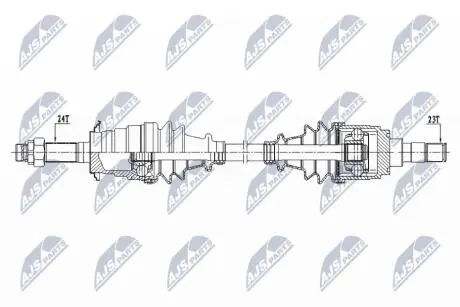 ПІВВІСЬ | DAIHATSU TERIOS 1.3 4WD 98- /ПЕРЕД,ЛІВ/ NTY NPWDA000