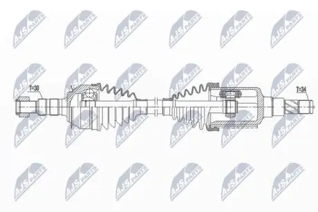ПІВВІСЬ | CHEVROLET ORLANDO 1.4T,1.8 11- /ЛІВ,MTM/ NTY NPWDW037