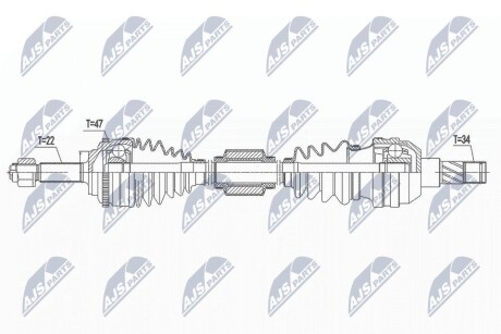 ПІВВІСЬ | CHEVROLET AVEO/DAEWOO KALOS 1.4,1.4I 16V 03- /ПРАВ,MTM/ NTY NPWDW041