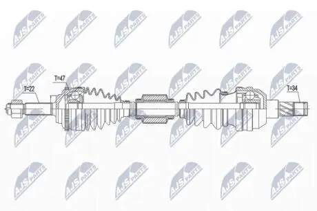 ПІВВІСЬ | CHEVROLET AVEO/DAEWOO KALOS 1.4,1.4I 16V 03- /ПРАВ,MTM/ NTY NPWDW041