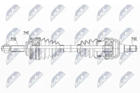 ПІВВІСЬ | CHEVROLET AVEO/DAEWOO KALOS 1.2I 16V 08- /ЛІВ,MTM/ NTY NPWDW043