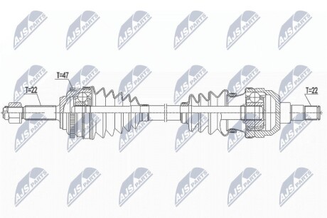 ПІВВІСЬ | CHEVROLET AVEO/DAEWOO KALOS 1.2I 16V 08- /ПРАВ,MTM/ NTY NPWDW045