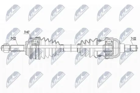 ПІВВІСЬ | CHEVROLET AVEO/DAEWOO KALOS 1.2I 16V 08- /ПРАВ,MTM/ NTY NPWDW045