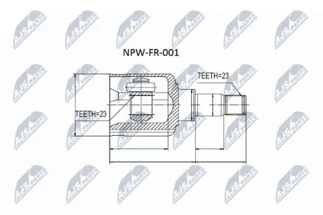 Внутренний шрус ford cmax ca focus ii,1461228 NTY NPWFR001 (фото 1)
