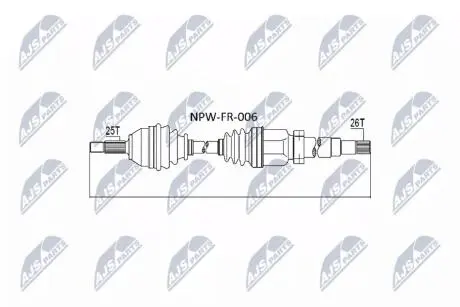 ПІВВІСЬ | FORD FOCUS I 1.8DI/TDI/TDDI, 2.0 98-04 /ПРАВ/ NTY NPWFR006