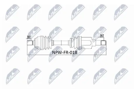ПІВВІСЬ | FORD FOCUS II 1.6I/1.8I /ATM/, 2.0I /MTM/, 1.6TDCI/1.8TDCI /MTM/ 04-, VOLVO 1.8I, 2.0I /MTM/ C30 07-, S40 03- /ЛІВ/ NTY NPWFR018