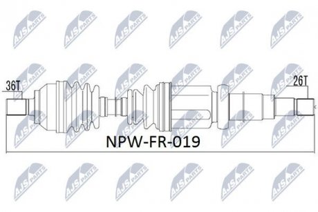 Піввісь передня права NTY NPW-FR-019