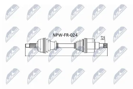 ПІВВІСЬ | FORD FOCUS I 1.8DI/TDI/TDDI, 2.0 98-04 /ЛІВ/ NTY NPWFR024