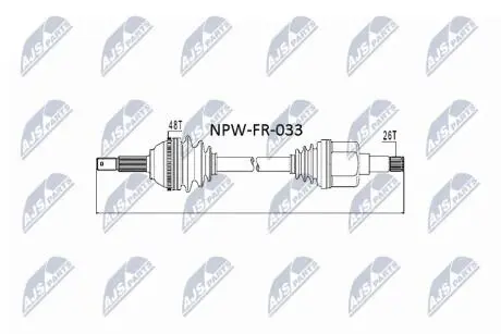 ПІВВІСЬ | FORD TRANSIT 2.0DI 63KW 00- /ЛІВ/ NTY NPWFR033
