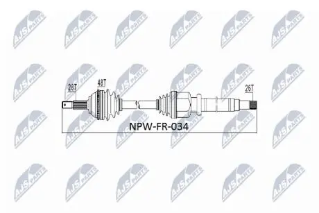 ПІВВІСЬ | FORD TRANSIT 2.0DI 63KW 00- /ПРАВ/ NTY NPWFR034