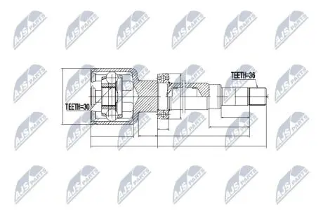 ШАРНІР РІВНИХ КУТОВИХ ШВИДКОСТЕЙ | FORD TRANSIT 2.2TDCI 06-14 /ПРАВ/ NTY NPWFR043