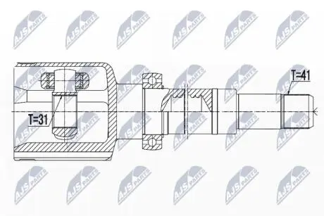 ШАРНІР РІВНИХ КУТОВИХ ШВИДКОСТЕЙ | FORD TRANSIT 06- /ПРАВ, SKRZYNIA 6MT/ NTY NPWFR059