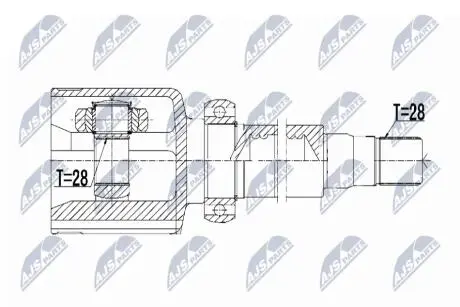 ШАРНІР РІВНИХ КУТОВИХ ШВИДКОСТЕЙ | FORD MONDEO IV 07-14, S-MAX 06- /ПРАВ, ATM AISIN AWF21/ NTY NPWFR069