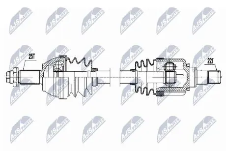 ПІВВІСЬ | FORD FIESTA 1.6I 16V 01-10, FUSION 1.6I 16V 02-10 /ЛІВ/ NTY NPWFR079