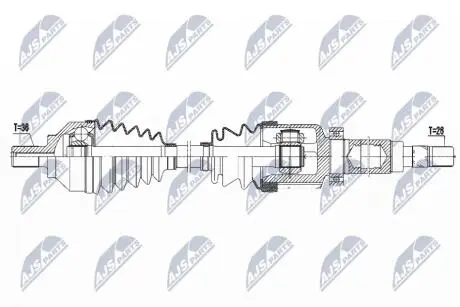 ПІВВІСЬ | FORD FOCUS II 2.5ST 05-12, VOLVO S40II/V50 2.4I/T5, C30 D3/D4/T5, C70II 2.4I/T5 /ПРАВ,MTM/ NTY NPWFR082