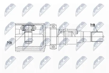 ШАРНІР РІВНИХ КУТОВИХ ШВИДКОСТЕЙ | FORD ENG.2.0TDCI GALAXY/S-MAX/MONDEO IV 10- /ПРАВ,SKRZYNIA MPS6/ NTY NPWFR085