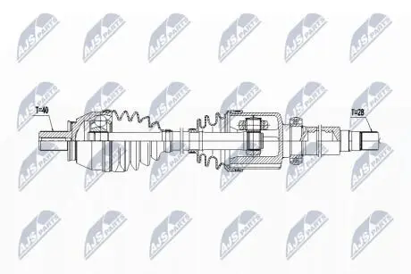 ПІВВІСЬ | FORD ENG. 2.0TDCI MONDEO IV 07-15, S-MAX 06-14, GALAXY 06-15 /ПРАВ, ATM AWF21/ NTY NPWFR086