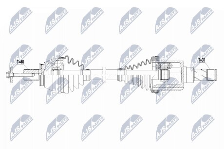 ПІВВІСЬ | FORD ENG.2.2TDCI MONDEO IV 08-, S-MAX/GALAXY 08- /ЛІВ/ NTY NPWFR092