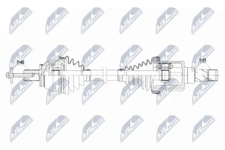 ПІВВІСЬ | FORD ENG.2.2TDCI MONDEO IV 08-, S-MAX/GALAXY 08- /ЛІВ/ NTY NPWFR092