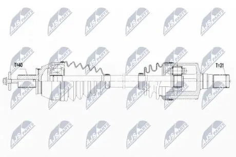 ПІВВІСЬ | FORD ENG. 2.0TDCI MONDEO IV 07-15, S-MAX 06-14, GALAXY 06-15 /ЛІВ, ATM AWF21/ NTY NPWFR096