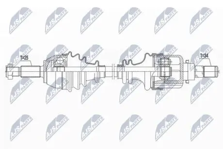 ПІВВІСЬ | FORD FOCUS III 1.6TI 10-, FIESTA 1.0T,1.6TI 12-, B-MAX 1.6TI 12- /ЛІВ,ATM/ NTY NPWFR103