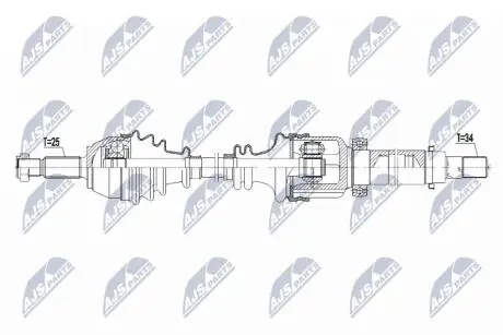 ПІВВІСЬ | FORD FOCUS III 1.6TI 10-, FIESTA 1.0T,1.6TI 12-, B-MAX 1.6TI 12- /ПРАВ,ATM/ NTY NPWFR105