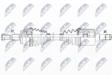 ПІВВІСЬ | FORD FOCUS III ST 2.0T 12-, RS 2.3T 15- /ЛІВ, MTM 6B/ NTY NPWFR129