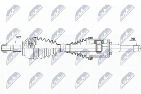 ПІВВІСЬ | FORD KUGA II/ESCAPE 1.5T, 1.6T,2.0T 12- /ЛІВ,ПЕРЕД,ATM/ NTY NPWFR133