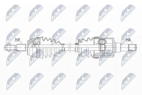 ПІВВІСЬ | FORD FOCUS 2.0TDCI 10-, C-MAX/GRAND C-MAX II 2.0TDCI 10-, TRANSIT CONNECT/TOURNEO CONNECT 1.6TDCI 13- /ЛІВ,MTM/ NTY NPWFR147