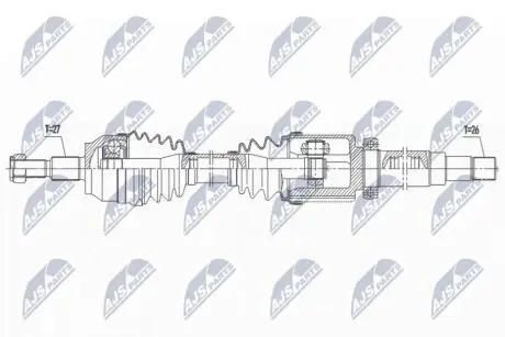 ПІВВІСЬ | FORD TOURNEO/GRAND TOURNEO CONNECT 1.5TDCI 15-, 1.6TDCI 13-, TRANSIT CONNECT 1.5TDCI 16-, 1.6TDCI 13- /ПРАВ,MTM/ NTY NPWFR163