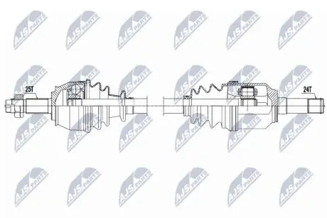ПІВВІСЬ | FIAT 1.3JTD GRANDE PUNTO 199 05-, PUNTO EVO 08-, PUNTO 1.3JTD, 1.4 12-, IDEA 1.3JTD 06-11, LANCIA 1.3JTD YPSILON/MUSA 04-06 /ЛІВ, KOMPLETNA Z PRZEGUBEM WEWNКTRZNYM/ NTY NPWFT021