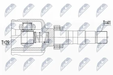 ШАРНІР РІВНИХ КУТОВИХ ШВИДКОСТЕЙ | FIAT DUCATO 2.3D MULTIJET 11-, CITROEN JUMPER 2.2HDI 11-, PEUGEOT BOXER 2.2HDI 11- /ПРАВ/ NTY NPWFT040