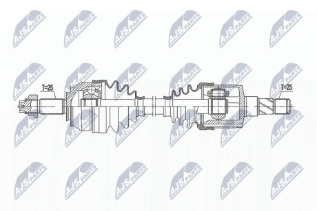 ПІВВІСЬ | FIAT GRANDE PUNTO 1.6D MULTIJET/1.9D MUTLIJET 05-, PUNTO EVO 1.6D MULTIJET 09-, ALFA ROMEO MITO 1.6JTDM 08- /ЛІВ,MTM/ NTY NPWFT043