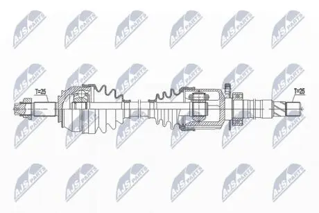 ПІВВІСЬ | FIAT GRANDE PUNTO 1.6D MULTIJET/1.9D MUTLIJET 05-, PUNTO EVO 1.6D MULTIJET 09-, FIORINO/QUBO 1.4 08-, ALFA ROMEO MITO 1.6JTDM 08- /ПРАВ,MTM/ NTY NPWFT045