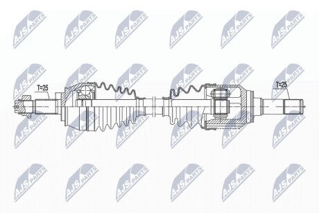 ПІВВІСЬ | FIAT BRAVO II 1.4T-JET 120/150KM 07-, LANCIA DELTA 1.4T 120/150KM 08- /ЛІВ,MTM/ NTY NPWFT049