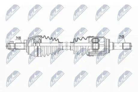 ПІВВІСЬ | FIAT BRAVO II 1.4T-JET 120/150KM 07-, LANCIA DELTA 1.4T 120/150KM 08- /ЛІВ,MTM/ NTY NPWFT049