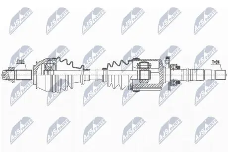 ПІВВІСЬ | FIAT 500 1.4 100KM, 1.3D MULTIJET 95KM 07- /ПРАВ,MTM/ATM/ NTY NPWFT051