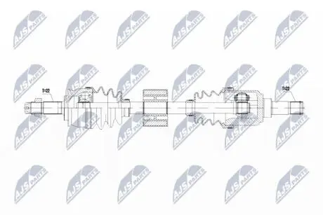 ПІВВІСЬ | FIAT 500/500C 1.2 07-, PANDA 0.9,12. 12-, LANCIA YPSILON 1.2 10-, FORD KA 1.2 08- /ПРАВ/ NTY NPWFT069