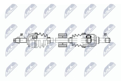 ПІВВІСЬ | FIAT PANDA 1.1,1.2 03- /ПРАВ/ NTY NPWFT071