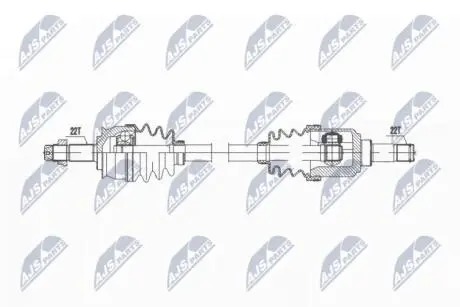 ПІВВІСЬ | FIAT PANDA 1.1,1.2 03- /ЛІВ/ NTY NPWFT073