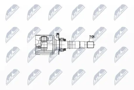 ШАРНІР РІВНИХ КУТОВИХ ШВИДКОСТЕЙ | FIAT PUNTO/GRANDE PUNTO/EVO 1.3D MULTIJET JTD 03-, ALFA ROMEO MITO 1.3D MULTIJET 09-, LANCIA YPSILON 1.3D MULTIJET 06-, MUSA 1/3D MULTIJET JTD 03- /ПРАВ,MTM/ NTY NPWFT074