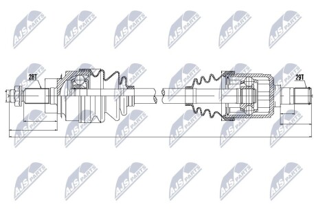 ПІВВІСЬ | HONDA CR-V 2.2ICDTI 05-07 /ЛІВ, MTM/ NTY NPWHD041