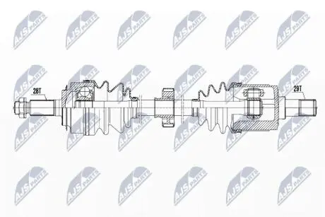 ПІВВІСЬ | HONDA ACCORD 2.2I-CDTI 04-08 /ЛІВ, MTM/ NTY NPWHD043