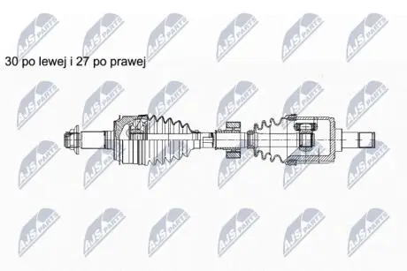 ПІВВІСЬ | HONDA ACCORD 08- /ПРАВ,5ATM/ NTY NPWHD056