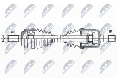ПІВВІСЬ | HONDA CIVIC 2.2CTDI 05-12 /ЛІВ/ NTY NPWHD081