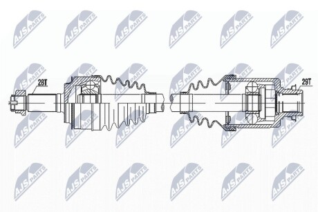 ПІВВІСЬ | HONDA CIVIC 2.2CTDI 05-12 /ПРАВ/ NTY NPWHD083