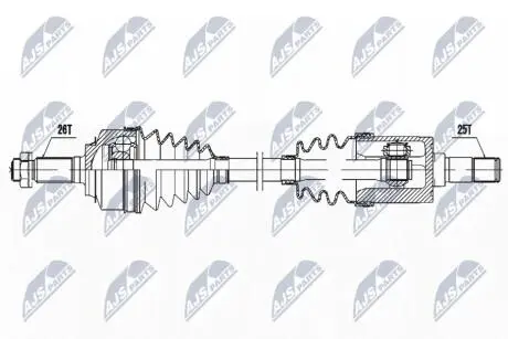 ПІВВІСЬ | HONDA JAZZ 1.2,1.3,1.4 08-, CITY 1.4 08- /ЛІВ/ NTY NPWHD087