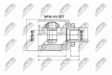 Внутренний шрус hyundai santa fe 2.2crdi 05,495002b510 NTY NPWHY507