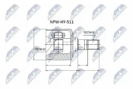 Внутренний шрус hyundai lantra matrix ru 0106,4950017200 NTY NPWHY511